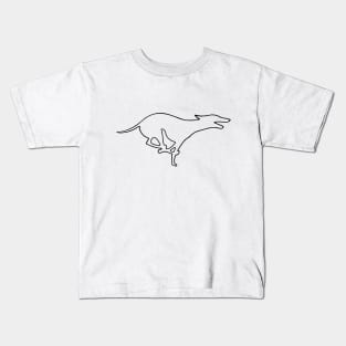 Captivating Dog Running outline Kids T-Shirt